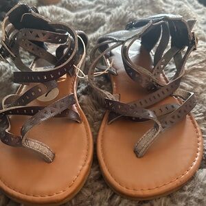 Report Gray Strappy Sandals